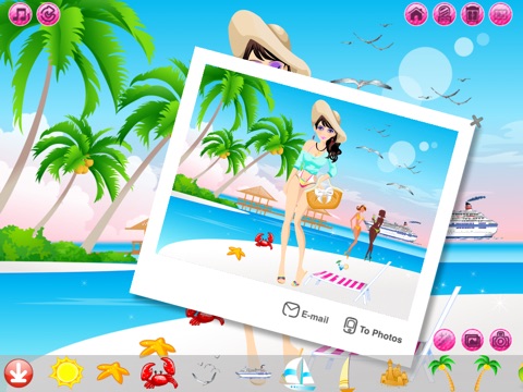 Beach Fashion HD Lite: Dress up and makeup game screenshot 4