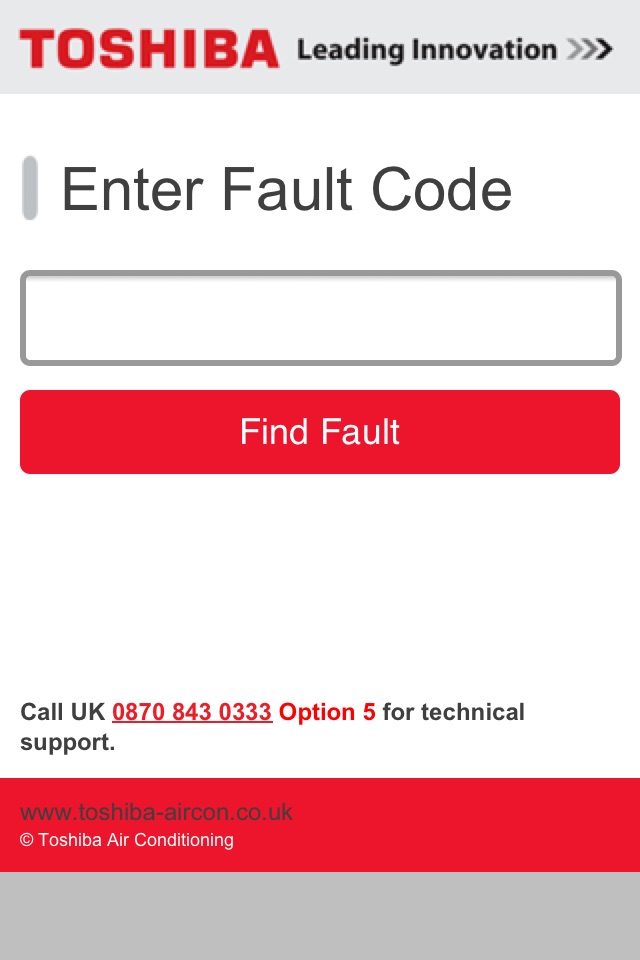 Toshiba Fault Codes screenshot 2