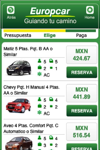 Europcar MEX screenshot 2
