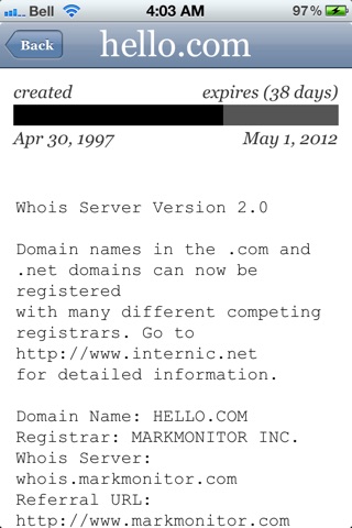 domainsicle - Domain Name Search Engine, Whois Lookup and Word Generator screenshot 2