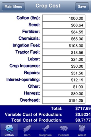 Crop Cost screenshot 2