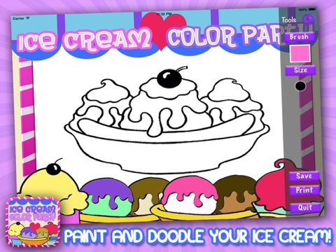 Ice Cream Color Party - Paint and Draw Doodle Book screenshot 4