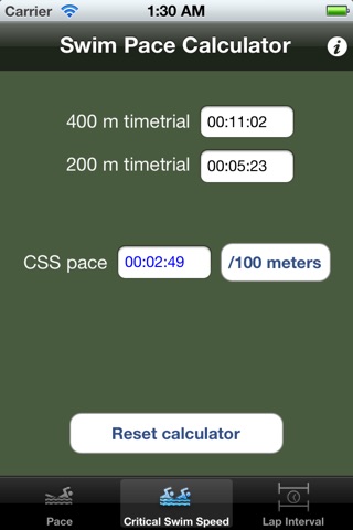 Swim Pace Calculator screenshot 2