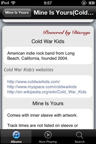 AlbumWiki screenshot 2