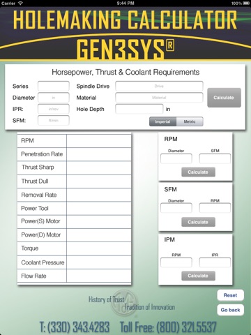 Holemaking Calculator screenshot 2