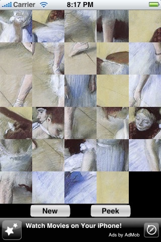 ART slide Puzzle Degas Ballet painting Puzzles