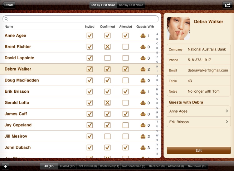 Guest List Organizer HD screenshot-3