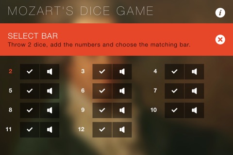 Mozart's Dice Game screenshot 2