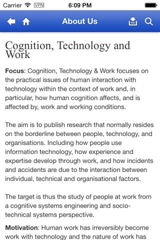 Cognition, Technology and Work screenshot 2