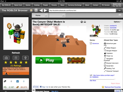 The Browser For Roblox App Price Drops - screenshot 1 for the browser for roblox