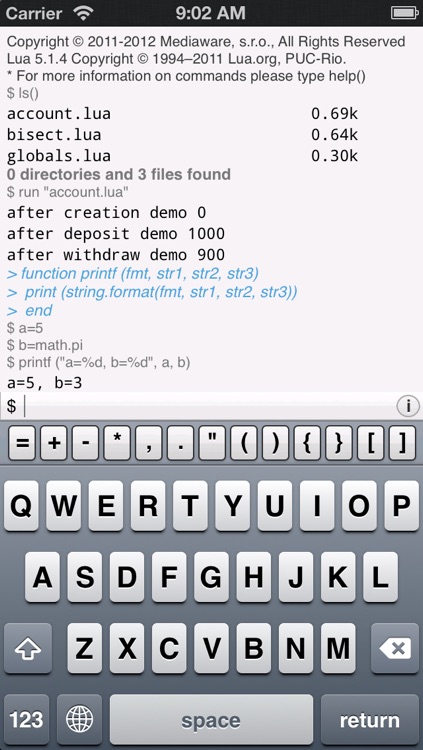 Lua Console - Script programming and scientific calculator screenshot-3