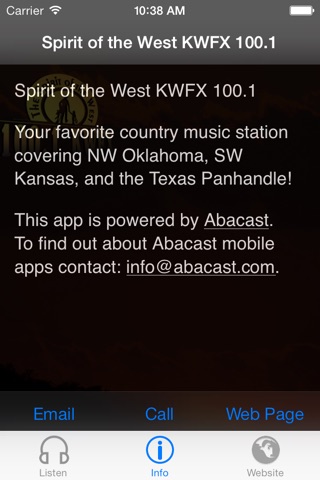 Spirit of the West KWFX 100.1 screenshot 2