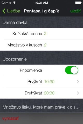 IBD denník screenshot 2