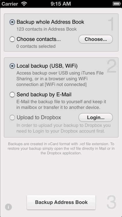 Contacts Backup to Dropbox Lite screenshot-4