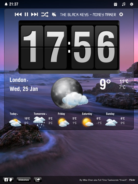 Flip Clock - Beautiful Weather Clock for iPad screenshot-4