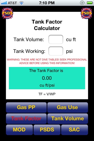 Public Safety Dive Calculator screenshot 3