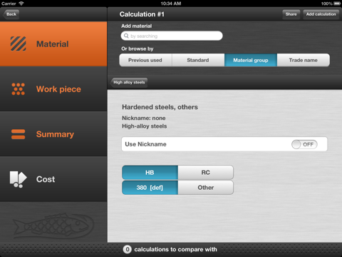 Bahco BandCalc screenshot 2