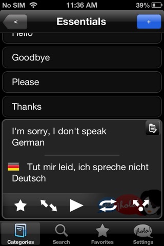 Lingopal German LITE - talking phrasebook screenshot 2
