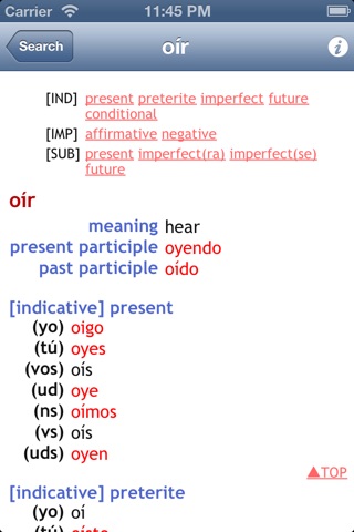 Spanish Conjugation Lite screenshot 2