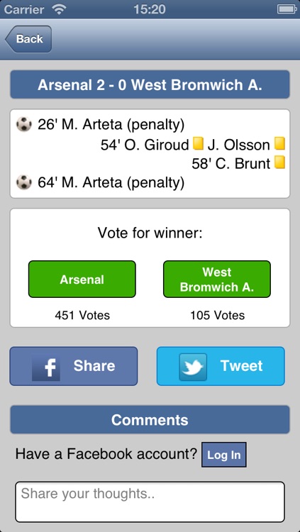 Live Scores for Arsenal