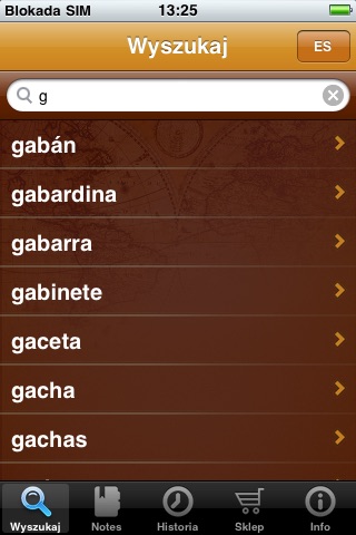 iTravel Polish - Spanish Pocket Dictionary screenshot 2