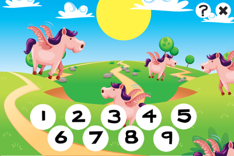 A Game-Mix of Free Learning Challenges For Kids: Memorize, Count, Spell & Find Princess And Horses screenshot 2