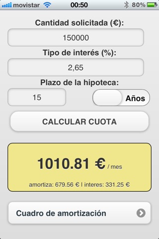 Calculadora Hipoteca screenshot 2