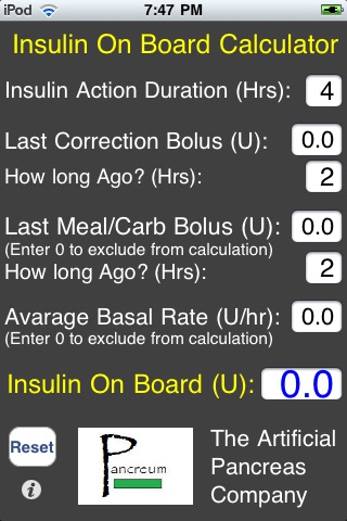Insulin-On-Board (IOB) Calculator screenshot 2