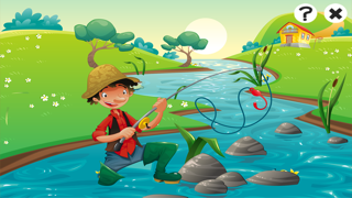 幼稚園、保育園や保育所のためのゲーム、パズルやなぞなぞ：釣りについての幼児の年齢の2-5のためのゲーム。 学ぶ 海、水、魚、漁師や釣りロッドとのおすすめ画像1