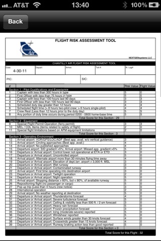 SMS- Flight Risk Assessment Tool - Chantilly Air screenshot 2