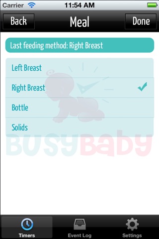 BusyBaby Timer screenshot 2