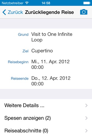 SAP Travel Expense Report screenshot 2