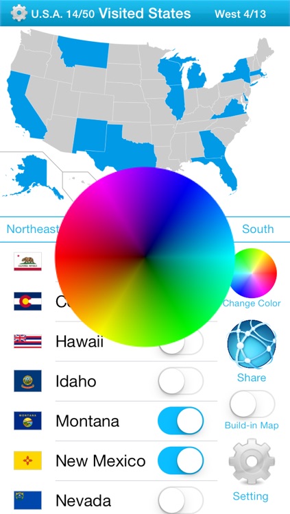 Visited States Map - USA Travel Log for Where You've Been screenshot-3