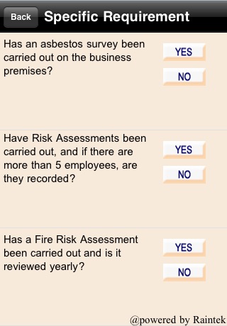 UK Health And Safety Quick Self Assessment screenshot 3
