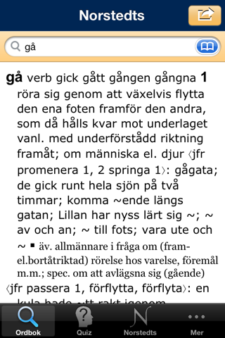 Norstedts stora svenska ordbok screenshot 2