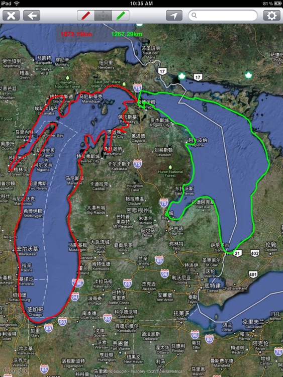 Map Measure -Measure map distance by draw lines