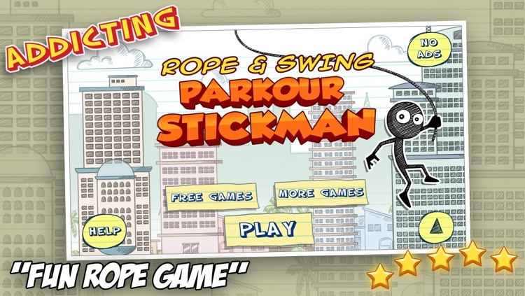 Rope And Swing Parkour Stick-man - Super Fun Run And Jump Kid Game FREE