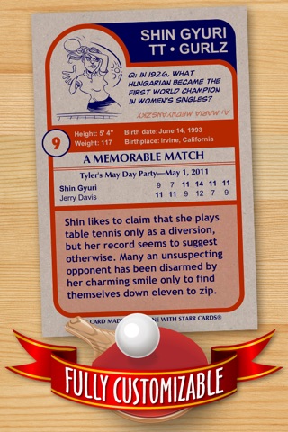 Table Tennis Card Maker - Make Your Own Custom Table Tennis Cards with Starr Cards screenshot 2