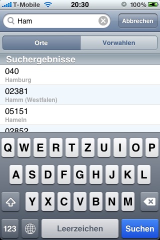 VorwahlFinder screenshot 3