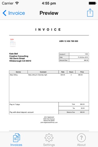 Just Invoices screenshot 2