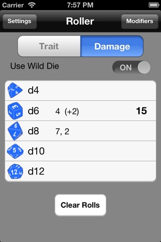 Savage Worlds Dice Roller screenshot 4