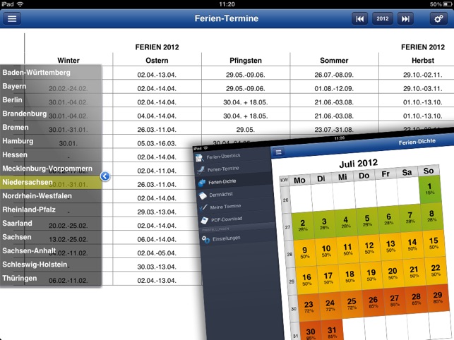 Ferien-Kalender Screenshot