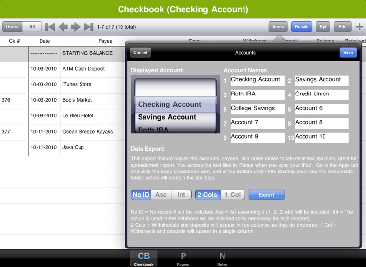 Easy Checkbook