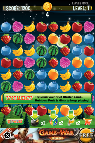 Fruit Blaster Mania - Blastings Fruits like Apples, Blueberry, Banana, Strawberry, Orange, Water Melons and Raspberry screenshot 3