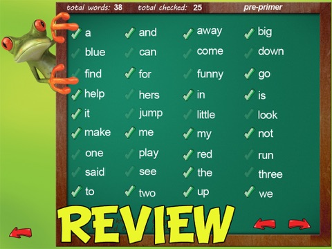 A Sight Words Read and Spell app with checkmark and review - FREE - HD screenshot 4