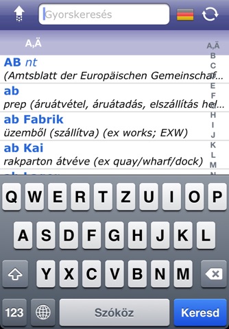 Német-Magyar üzleti nagyszótár screenshot 2
