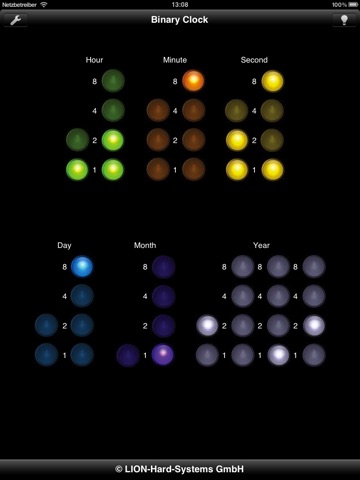 Binary Clock for your IPad screenshot 2
