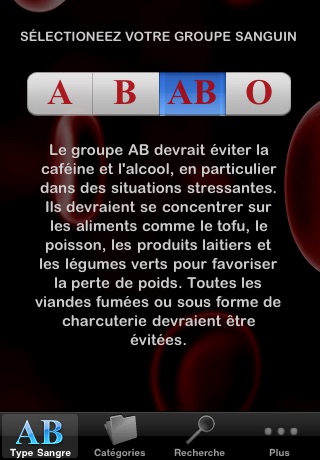 Blood Type Diet® in French screenshot 2