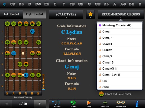 Guitar Scales, Arpeggios & Chord Finder screenshot 2