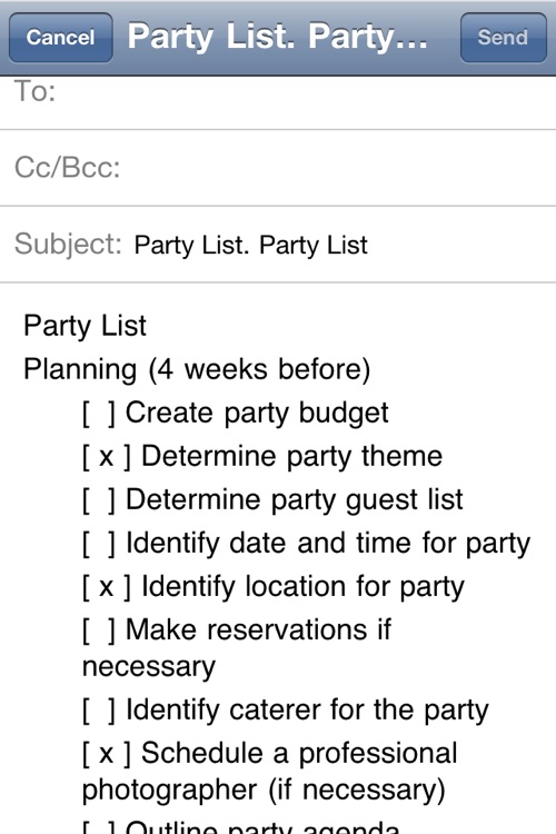 Party Planning List screenshot-4